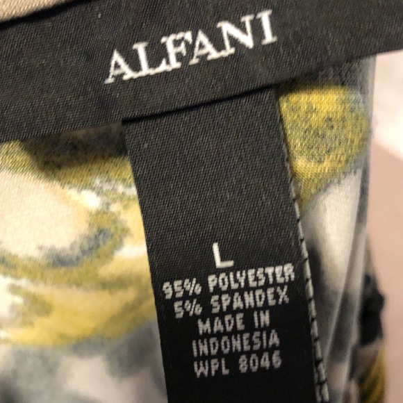 Alfani Faux wrap dress in black taupe and gold. - Picture 4 of 4